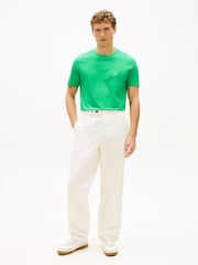 أخضر - Tommy Hilfiger Logo Embroidery Jersey T-Shirt - Image 2 of 5