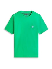 أخضر - Tommy Hilfiger Logo Embroidery Jersey T-Shirt - Image 5 of 5