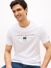 أبيض - Tommy Hilfiger Jersey Logo T-Shirt - Image 4 of 5
