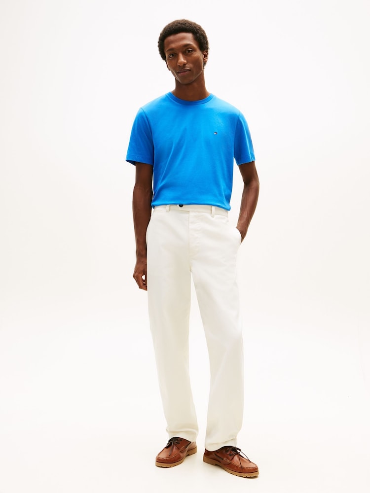 Tommy Hilfiger Blue Flag Embroidery Crew Neck T-Shirt - Image 2 of 5