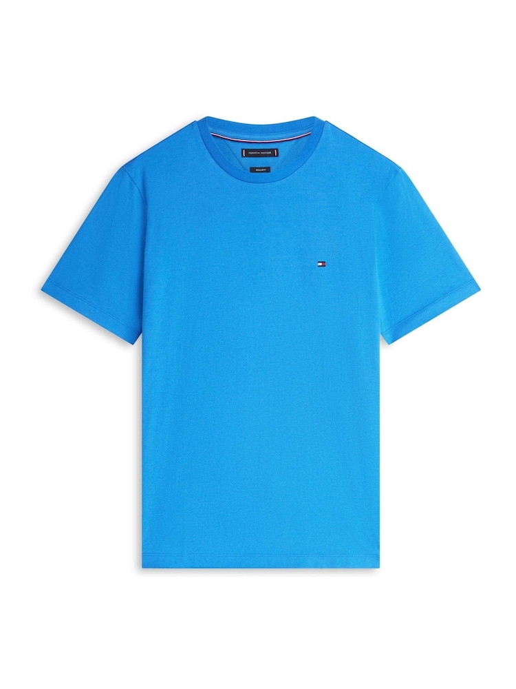 Tommy Hilfiger Blue Flag Embroidery Crew Neck T-Shirt - Image 5 of 5