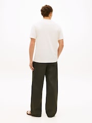 كريم - Tommy Hilfiger Tonal Logo Embroidery Crew Neck T-Shirt - Image 3 of 5