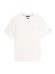 كريم - Tommy Hilfiger Tonal Logo Embroidery Crew Neck T-Shirt - Image 5 of 5