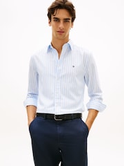 Tommy Hilfiger Sweet Blue / Stripe Flex Regular Fit Stripe Poplin Shirt - Image 1 of 5