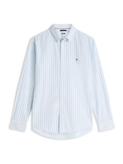 Tommy Hilfiger Sweet Blue / Stripe Flex Regular Fit Stripe Poplin Shirt - Image 5 of 5