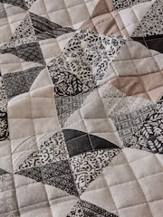 Black/White Quilted Patchwork 2.5 Tog Duvet Cover and Pillowcase Set - Image 3 of 4