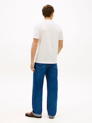 أبيض - Tommy Hilfiger Logo Embroidery Jersey T-Shirt - Image 3 of 5