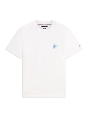 أبيض - Tommy Hilfiger Logo Embroidery Jersey T-Shirt - Image 5 of 5