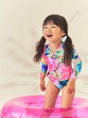 Bright Tropical Sunsafe Long Sleeve Swimsuit (3mths-7yrs) - Image 1 of 8