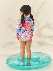 Bright Tropical Sunsafe Long Sleeve Swimsuit (3mths-7yrs) - Image 3 of 8