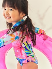 Bright Tropical Sunsafe Long Sleeve Swimsuit (3mths-7yrs) - Image 4 of 8