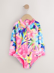 Bright Tropical Sunsafe Long Sleeve Swimsuit (3mths-7yrs) - Image 5 of 8