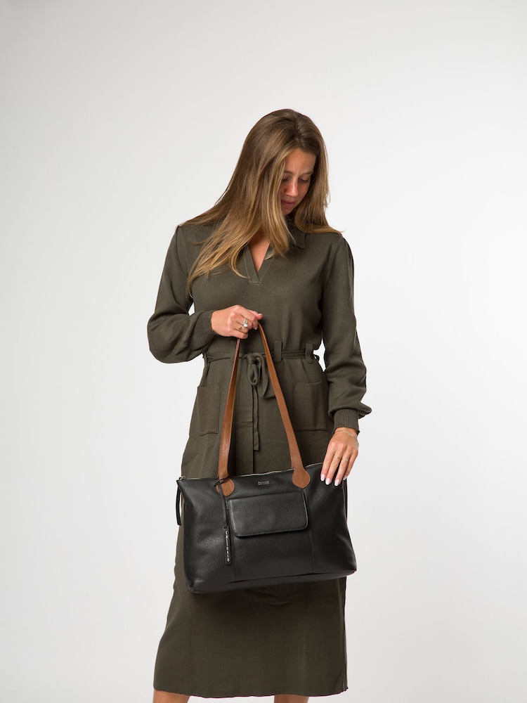 Cultured London Solange Leather Tote Black Bag - Image 8 of 8 Cultured London Solange Leather Tote Black Bag - Image 8 of 8