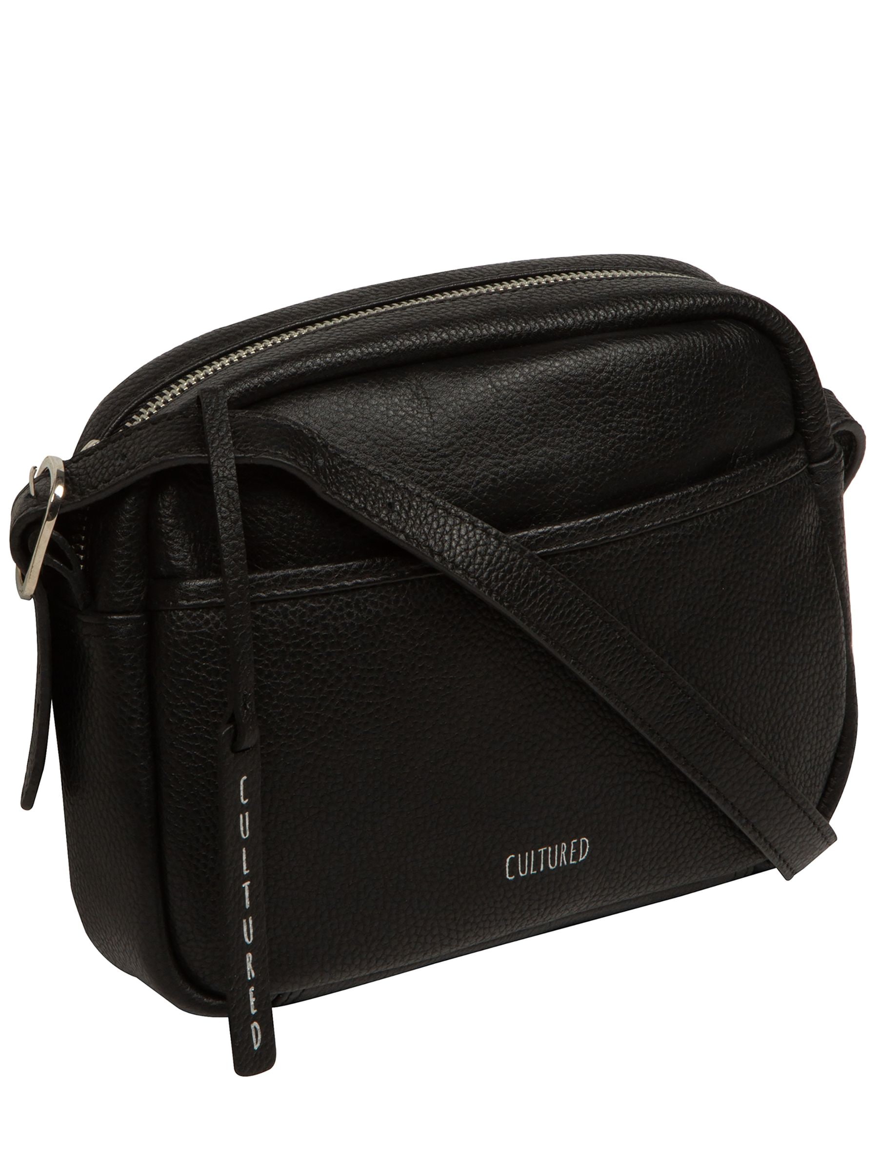 Buy Cultured London Black Ariella Leather Cross-Body Bag from the