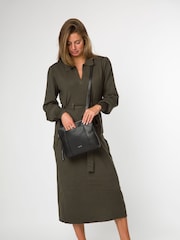 Cultured London Celina Leather Cross-Body Black Bag - Image 5 of 5