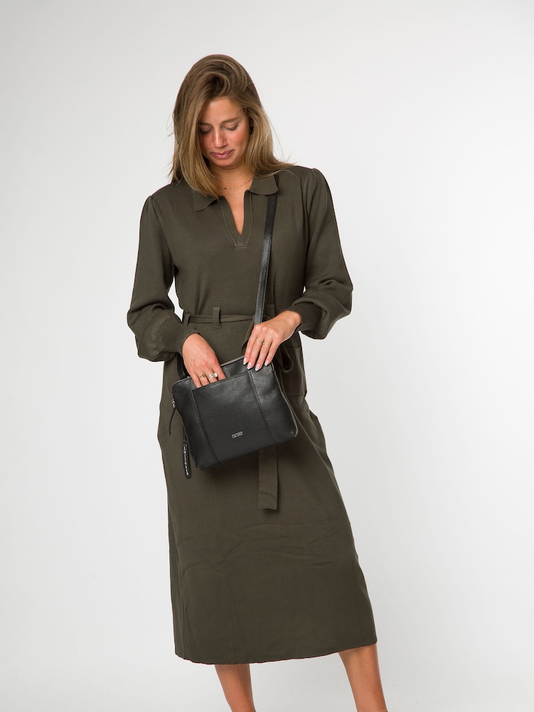 Cultured London Celina Leather Cross-Body Black Bag - Image 5 of 5 Cultured London Celina Leather Cross-Body Black Bag - Image 5 of 5