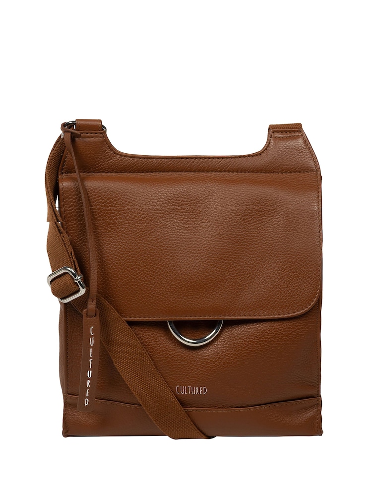 Cultured London 'Leigh' Leather Black Cross-Body Bag - Image 1 of 4 Cultured London 'Leigh' Leather Black Cross-Body Bag - Image 1 of 4