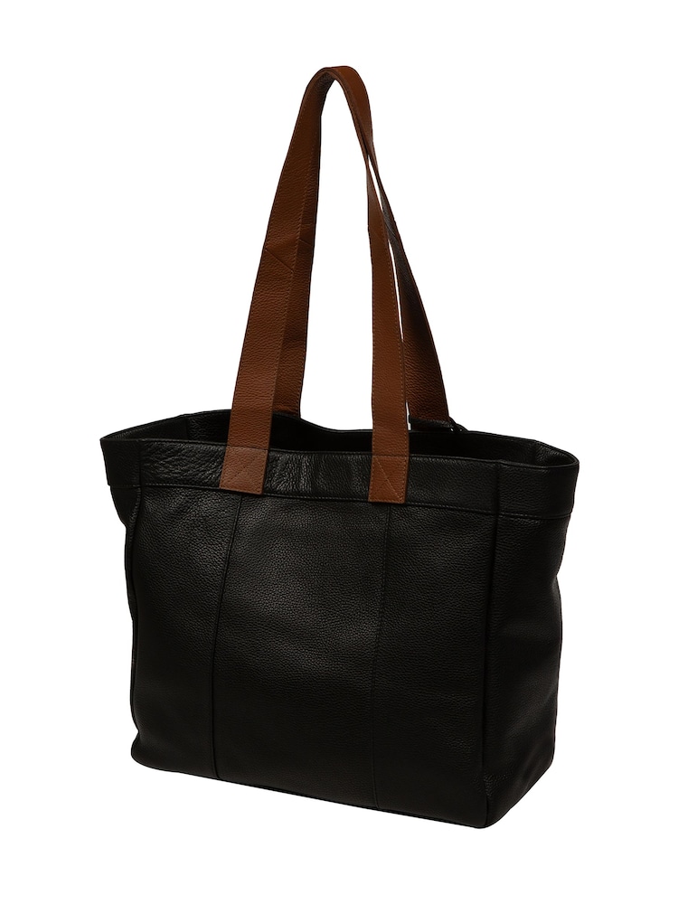 Cultured London Gisella Leather Black Tote Bag - Image 2 of 7