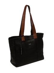 Cultured London Gisella Leather Black Tote Bag - Image 3 of 7