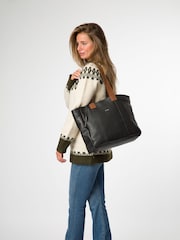 Cultured London Gisella Leather Black Tote Bag - Image 6 of 7