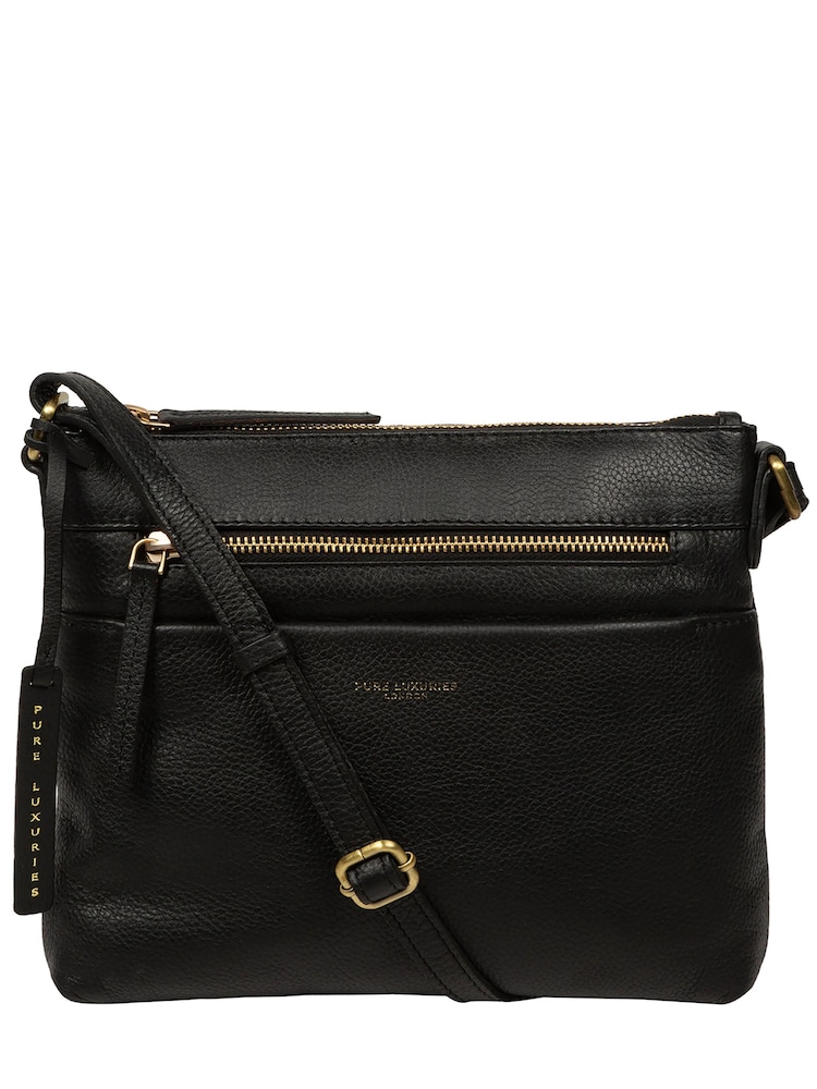 Μαύρη δερμάτινη τσάντα χιαστί Pure Luxuries London Whimzy - Εικόνα 1 από 4