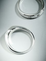 Сріблястий тон - Waterproof Stainless Steel Star Sparkle Rings 2 Pack - Image 3 of 3