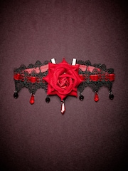 Black Halloween Rose Choker Necklace - Image 1 of 3