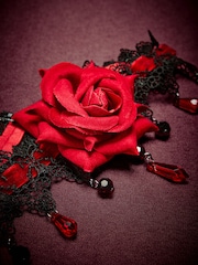 Black Halloween Rose Choker Necklace - Image 2 of 3