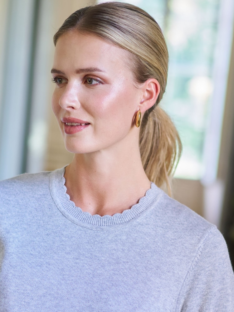 Seraphine Maternity Scalloped Knit Nursing Shirt & Jumper Set - Billede 6 af 6