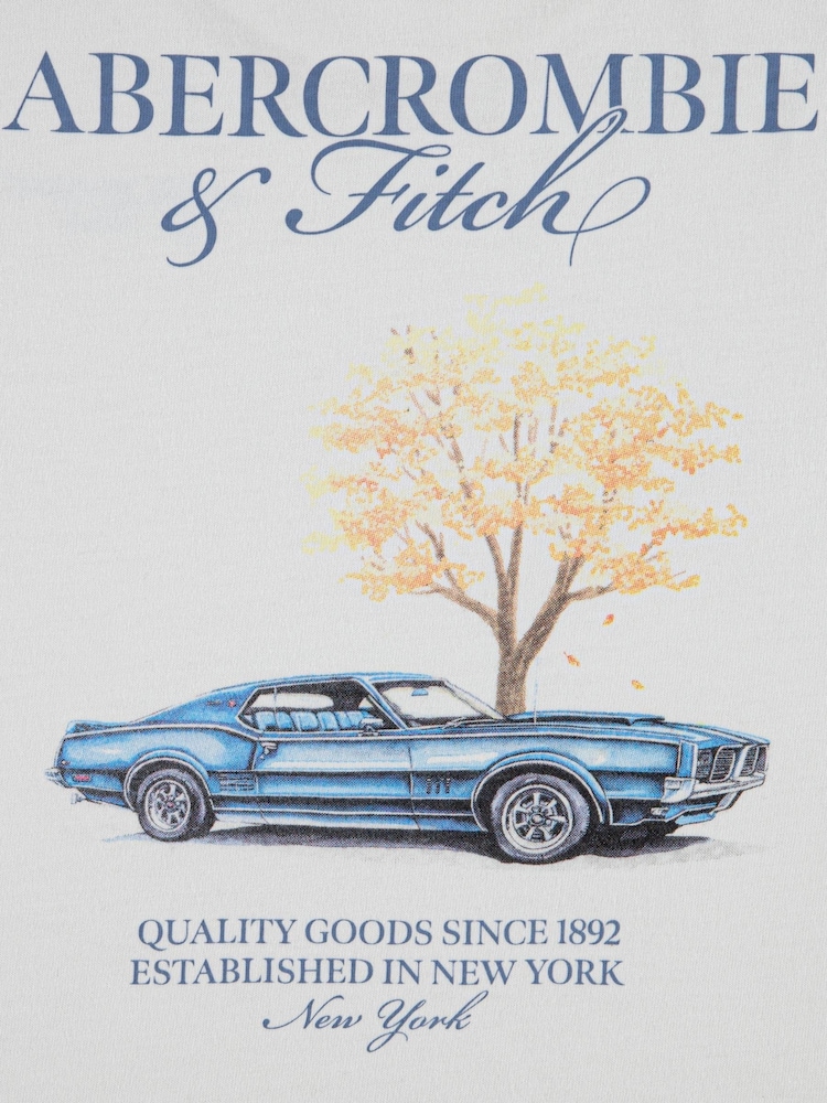 Abercrombie & Fitch Grey Auto Club Short Sleeve T-Shirt - Image 4 of 4