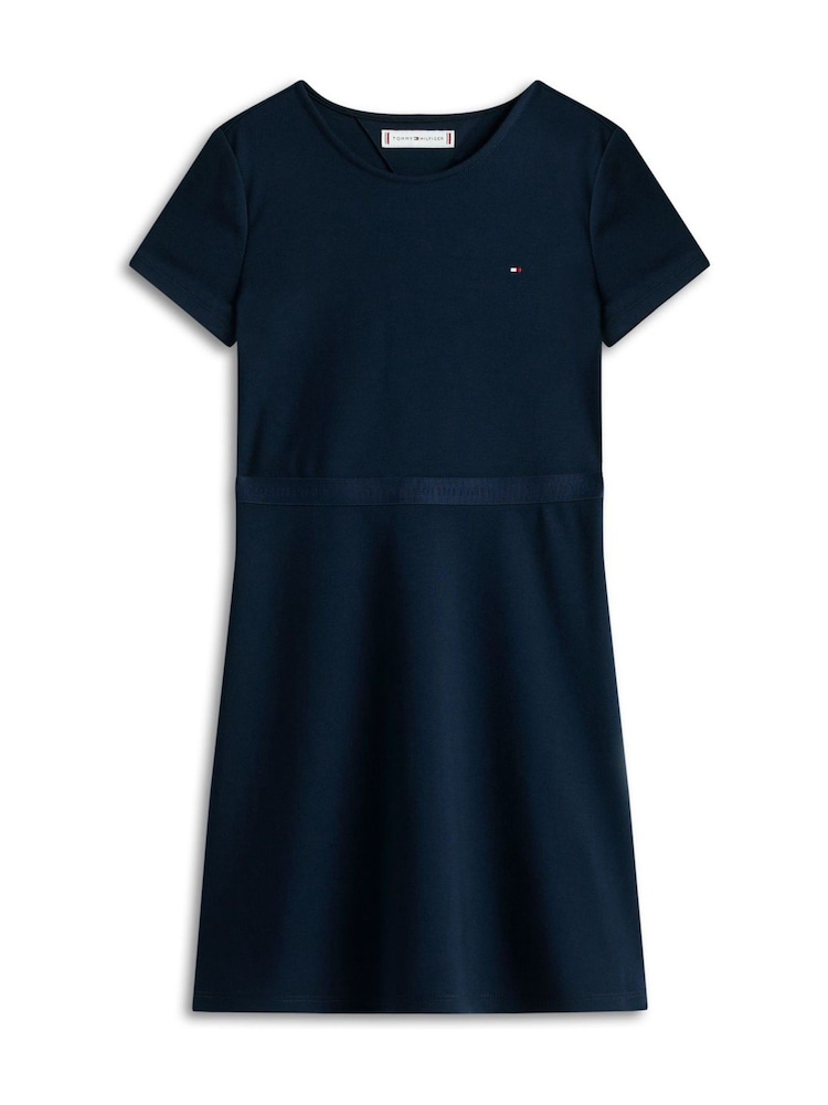 Tommy Hilfiger Blue Essential Short Sleeve Skater Dress - Image 5 of 5