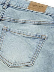 Abercrombie & Fitch Blue High Rise Relaxed Denim Shorts - Image 6 of 6