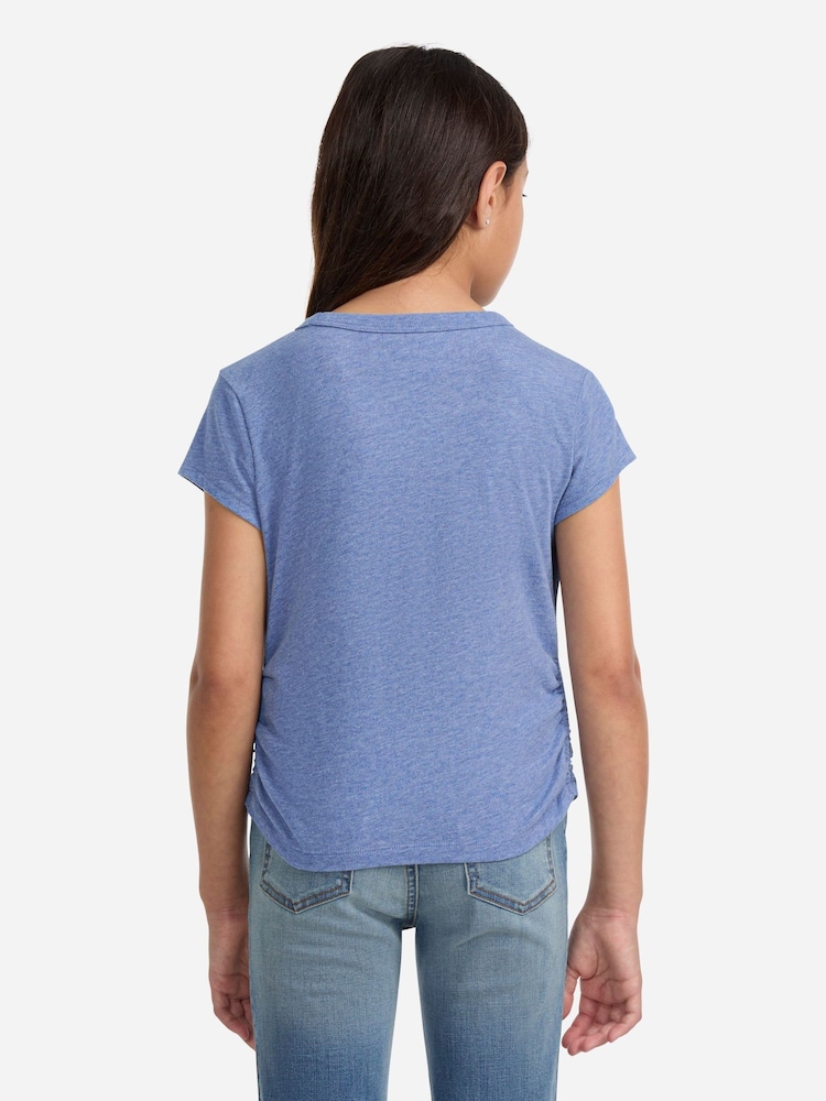 Abercrombie & Fitch Blue Ruched Short Sleeve T-Shirt - Image 2 of 7 Abercrombie & Fitch Blue Ruched Short Sleeve T-Shirt - Image 2 of 7