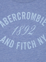 Abercrombie & Fitch Blue Ruched Short Sleeve T-Shirt - Image 6 of 7