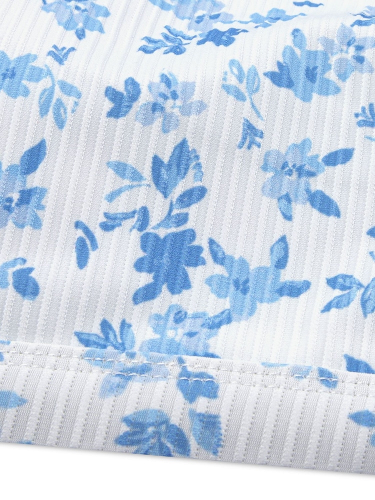 Abercrombie & Fitch White Floral Print Scoop Neck Bikini - Image 3 of 3