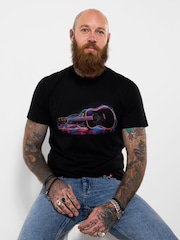 تيشِرت مزيّن برسمة جيتار فسفوري من Joe Browns - Image 2 of 6