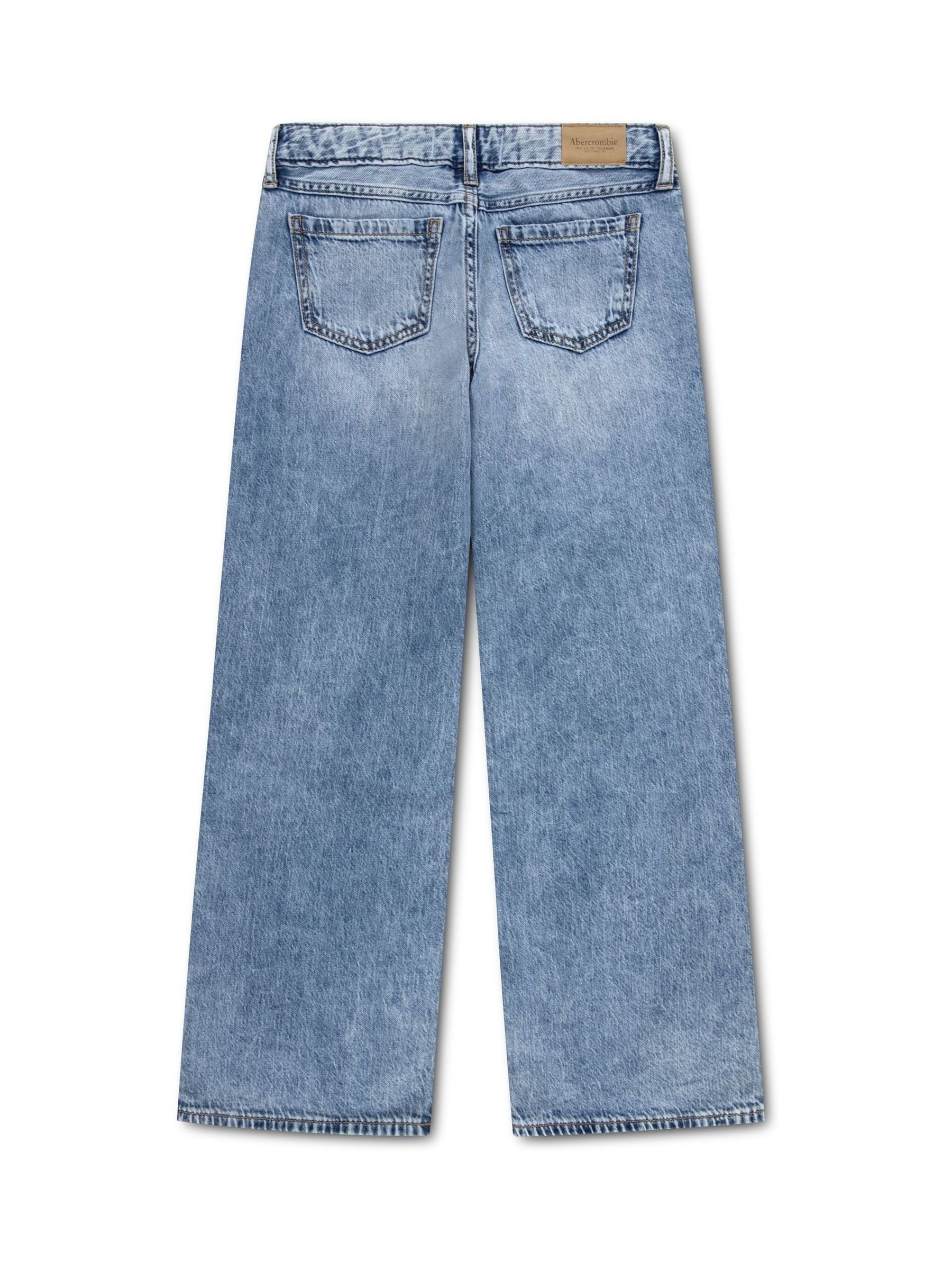Buy Abercrombie & Fitch Blue Low Rise Hearts Baggy Jeans from the