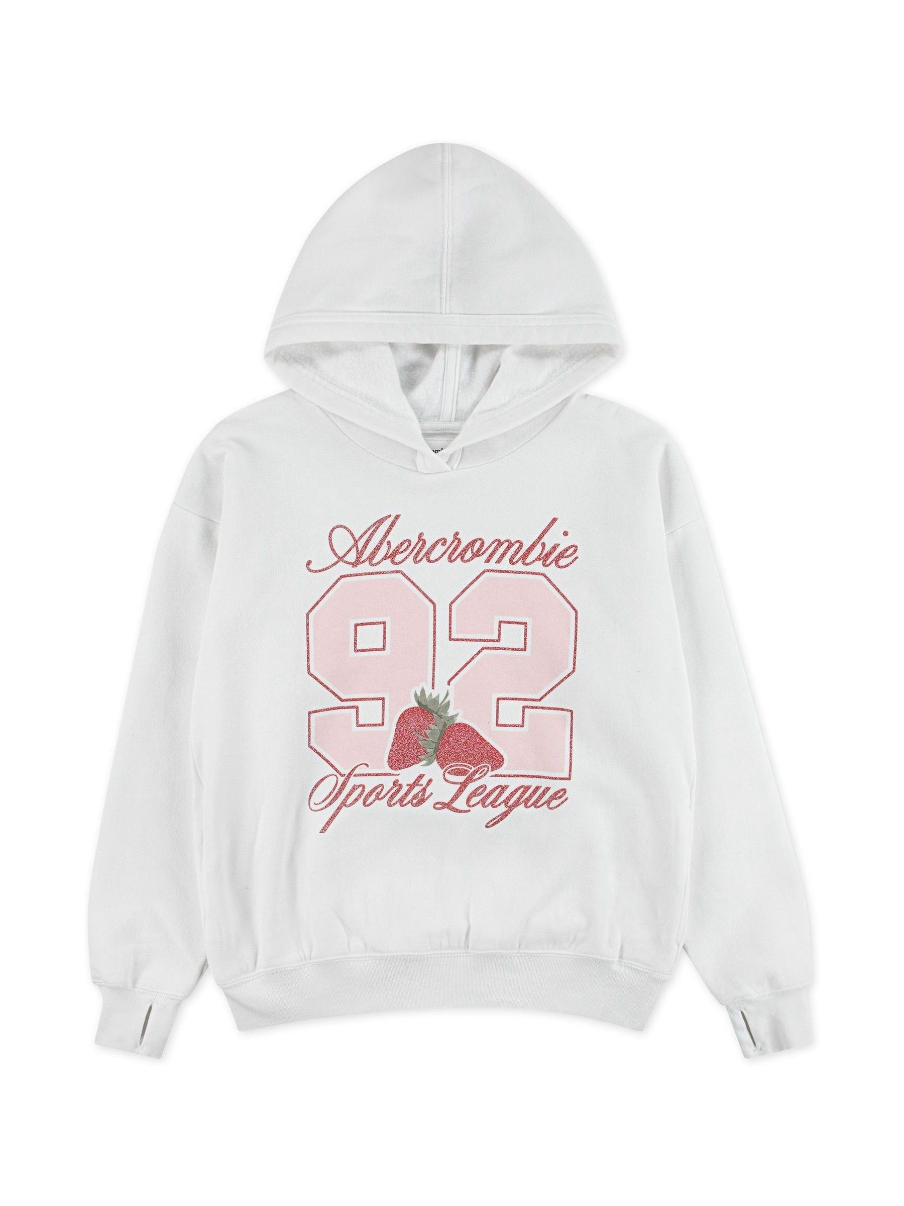 Buy Abercrombie & Fitch White Strawberry Fruit Sports Graphic Logo 