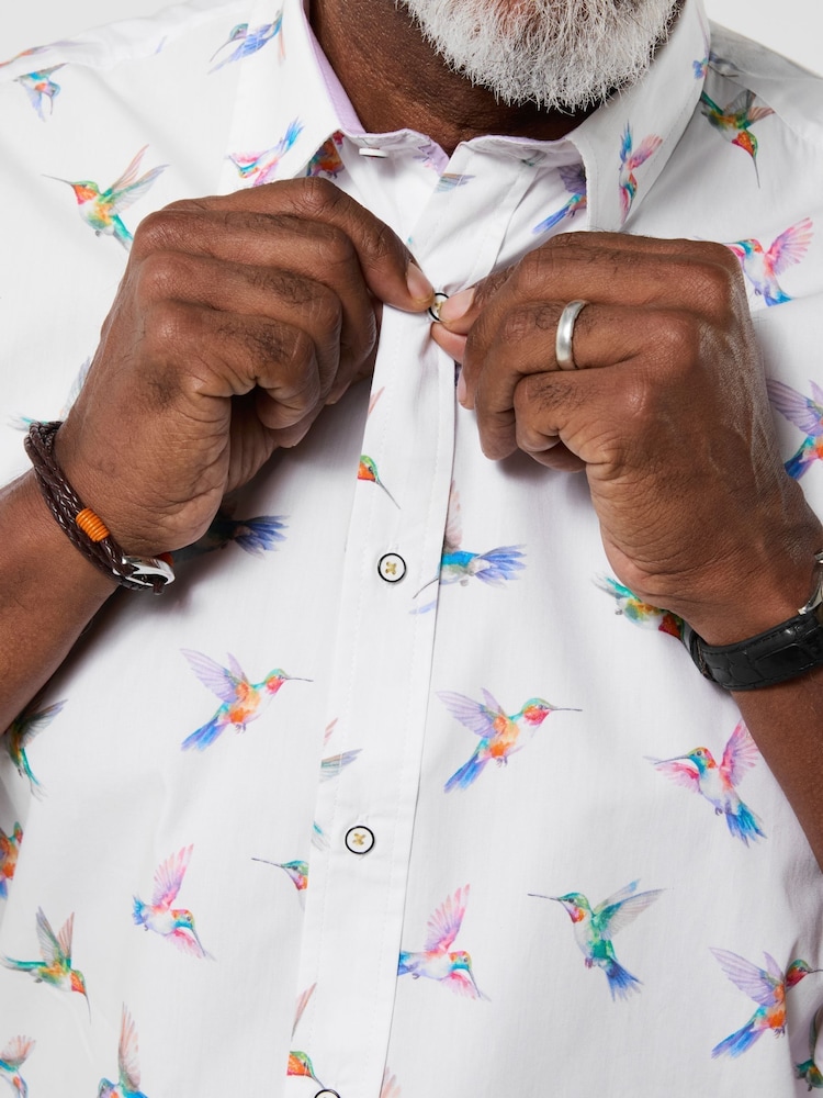 Joe Browns White Summer Days Bird Shirt - Image 2 of 5 Joe Browns White Summer Days Bird Shirt - Image 2 of 5