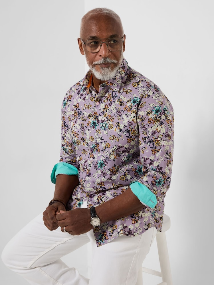 Joe Browns Purple Delightful Delicate Floral Shirt - Image 1 of 5