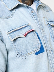 Joe Browns Blue Customised Denim Shirt - Image 3 of 9