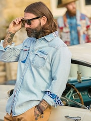 Joe Browns Blue Customised Denim Shirt - Image 7 of 9