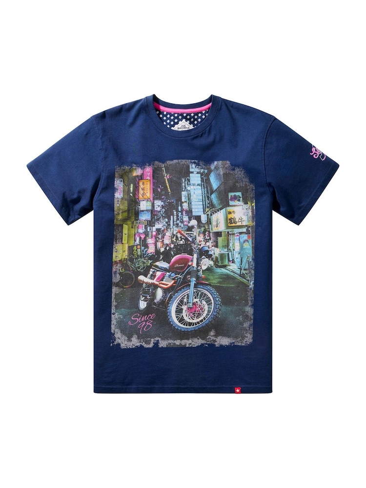 Joe Browns Blue Tokyo Nights T-Shirt - Image 5 of 5