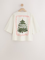 Ecru Happy Holidays Matching Family Christmas Short Sleeve Pyjamas - Image 7 of 10