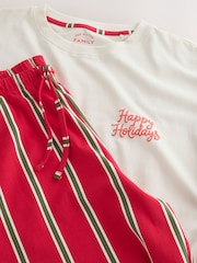 Ecru Happy Holidays Matching Family Christmas Short Sleeve Pyjamas - Image 8 of 10