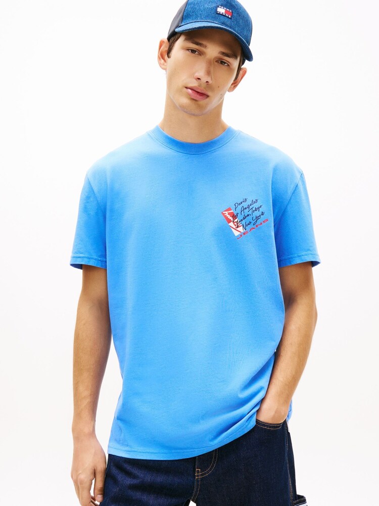 Blue Twilight - Camiseta de punto con logo en la espalda Signature de Tommy Jeans - Imagen 1 de 5
