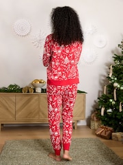 Red Jolly Vibes Matching Family Christmas Long Sleeve Pyjamas - Image 3 of 7
