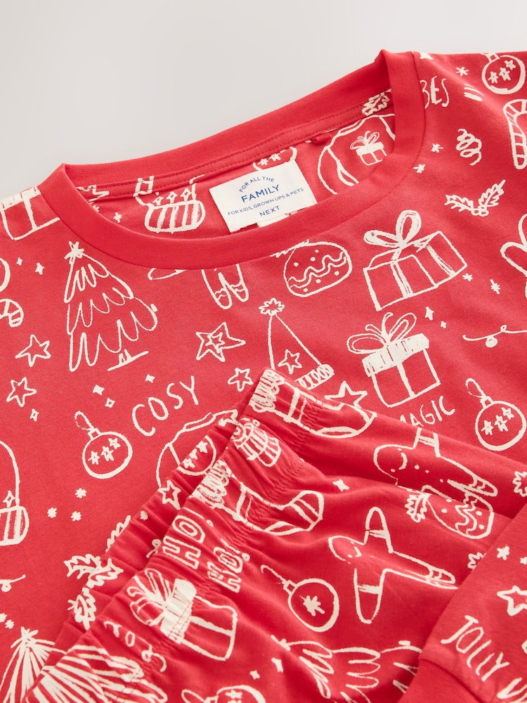 Red Jolly Vibes Matching Family Christmas Long Sleeve Pyjamas - Image 7 of 7 Red Jolly Vibes Matching Family Christmas Long Sleeve Pyjamas - Image 7 of 7