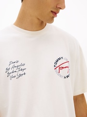Tommy Jeans White Circular Back Logo Relaxed T-Shirt - Image 4 of 5