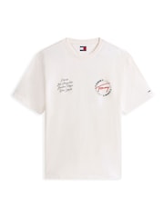 Tommy Jeans White Circular Back Logo Relaxed T-Shirt - Image 5 of 5